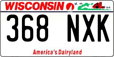 WI license plate 368NXK
