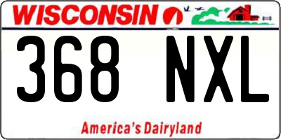 WI license plate 368NXL