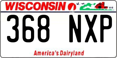 WI license plate 368NXP