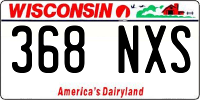 WI license plate 368NXS