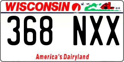 WI license plate 368NXX