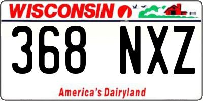 WI license plate 368NXZ