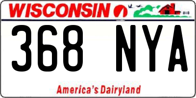 WI license plate 368NYA