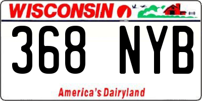 WI license plate 368NYB