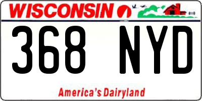 WI license plate 368NYD