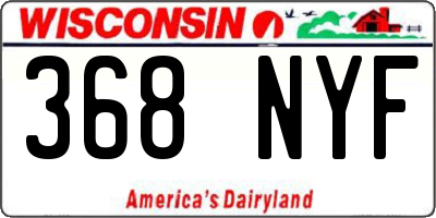 WI license plate 368NYF