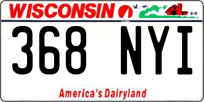 WI license plate 368NYI