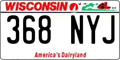 WI license plate 368NYJ