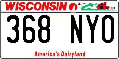 WI license plate 368NYO