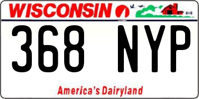 WI license plate 368NYP