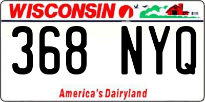 WI license plate 368NYQ