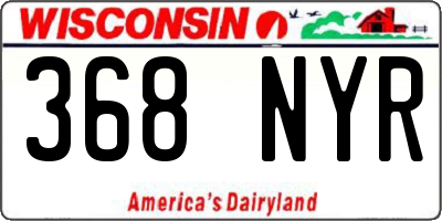 WI license plate 368NYR
