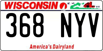 WI license plate 368NYV