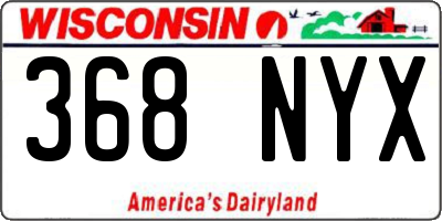 WI license plate 368NYX
