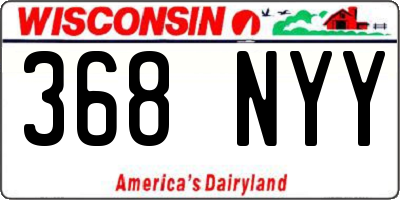 WI license plate 368NYY