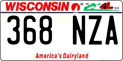 WI license plate 368NZA