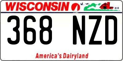 WI license plate 368NZD