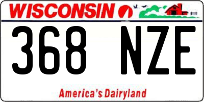 WI license plate 368NZE