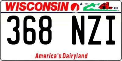 WI license plate 368NZI