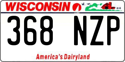 WI license plate 368NZP