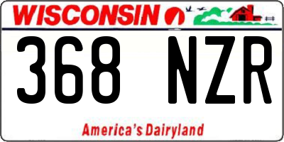 WI license plate 368NZR