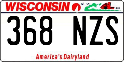 WI license plate 368NZS