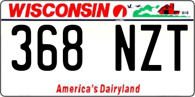 WI license plate 368NZT