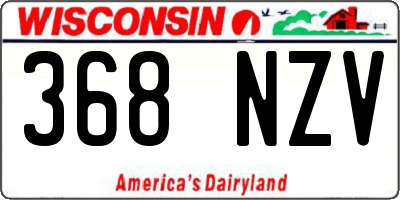 WI license plate 368NZV