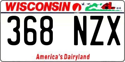 WI license plate 368NZX