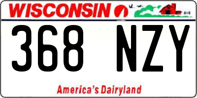 WI license plate 368NZY