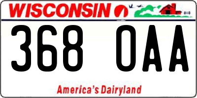 WI license plate 368OAA