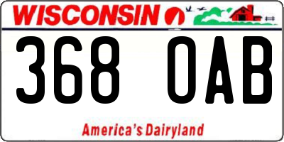 WI license plate 368OAB