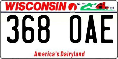 WI license plate 368OAE