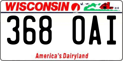 WI license plate 368OAI