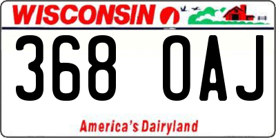 WI license plate 368OAJ