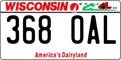 WI license plate 368OAL