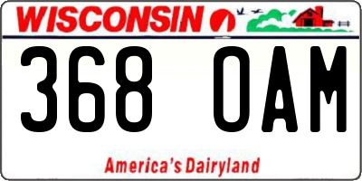 WI license plate 368OAM