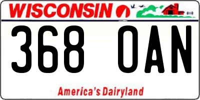 WI license plate 368OAN