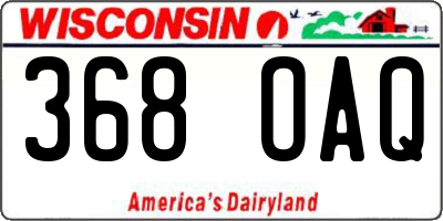 WI license plate 368OAQ