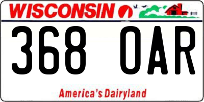WI license plate 368OAR