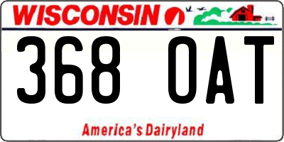 WI license plate 368OAT