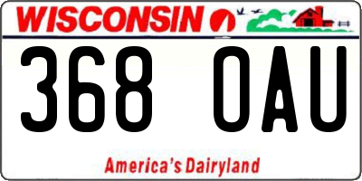 WI license plate 368OAU