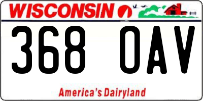 WI license plate 368OAV