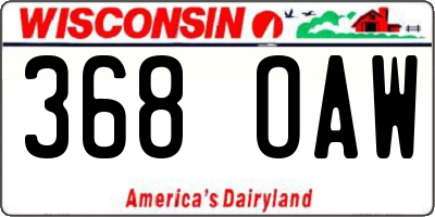 WI license plate 368OAW