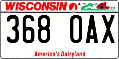 WI license plate 368OAX