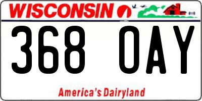 WI license plate 368OAY
