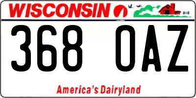 WI license plate 368OAZ