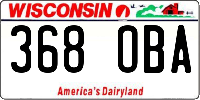 WI license plate 368OBA