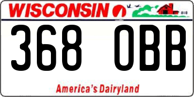 WI license plate 368OBB