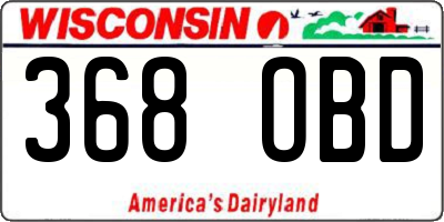 WI license plate 368OBD